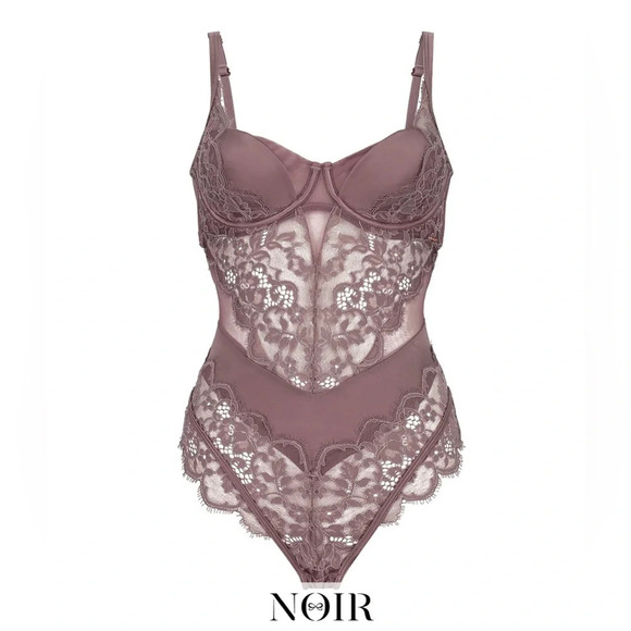Noir Other - Noir | Genevieve Bodysuit Ephemera Lace Thong Padded Womens size 36D Hunkemoller